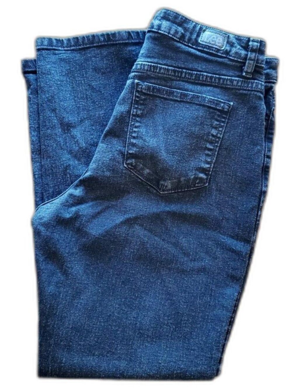 Lee Instantly Slims Black Straight Leg Jeans Size 12S Tummy Panel Relaxed Fit